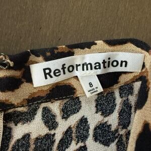 Reformation leopard print midi skirt